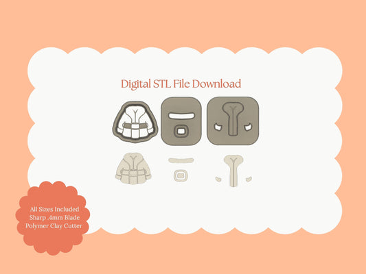 Santa Jacket Clay Cutter | Santa Jacket STL File for Holiday Earrings – Christmas Clothing Digital Cutter