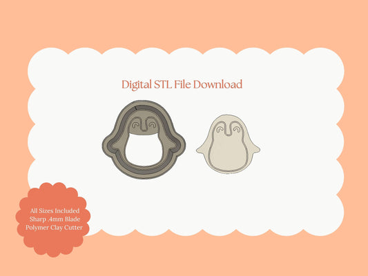 Penguin Clay Cutter | Penguin STL File for Christmas Earrings – Cute Winter Clay Digital Download
