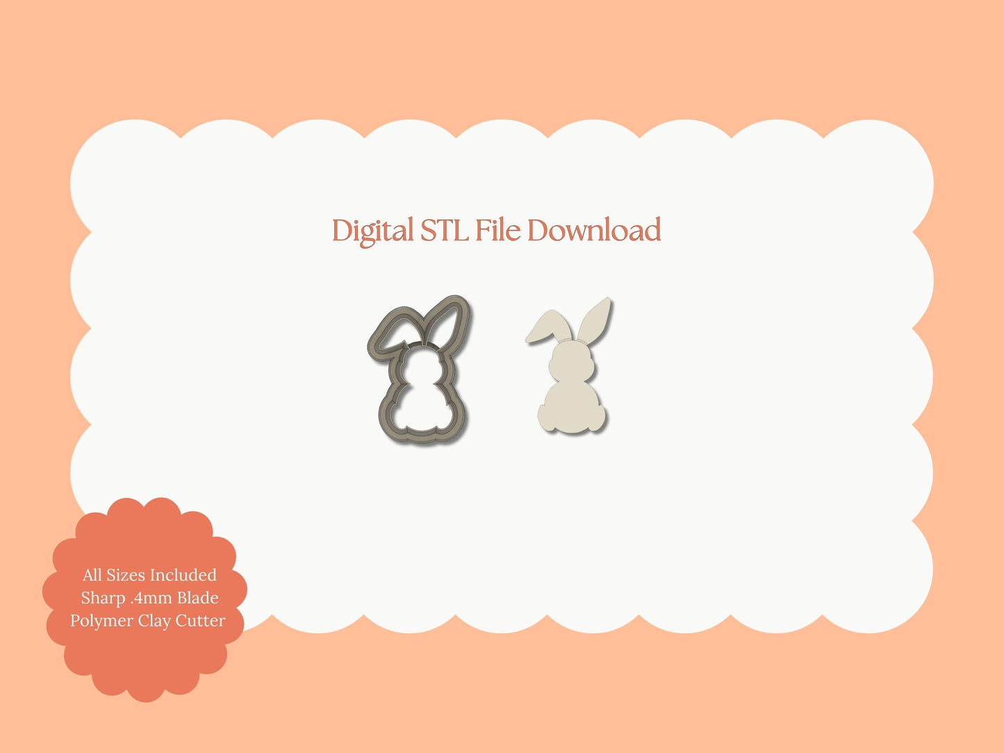 Standing Bunny Clay Cutter | Standing Bunny STL File – Digital Spring Cutter for Cute Earrings & Bunny Clay Crafts