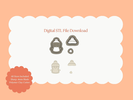 Penguin No. 3 Clay Cutter | Penguin STL File for Winter Earrings – Arctic Holiday Digital Download
