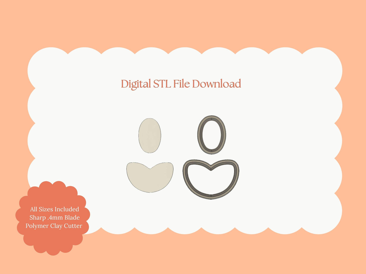 Rounded Leaf Dangle Clay Cutter | Rounded Leaf STL File for Nature Earrings – Botanical Digital Download for Jewelry