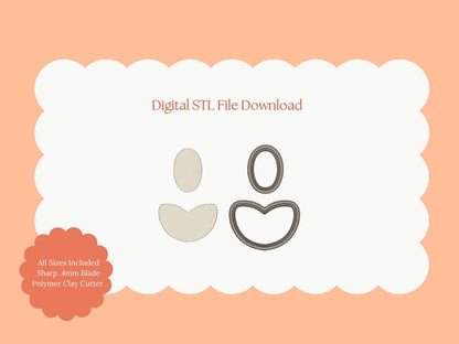 Rounded Leaf Dangle Clay Cutter | Rounded Leaf STL File for Nature Earrings – Botanical Digital Download for Jewelry