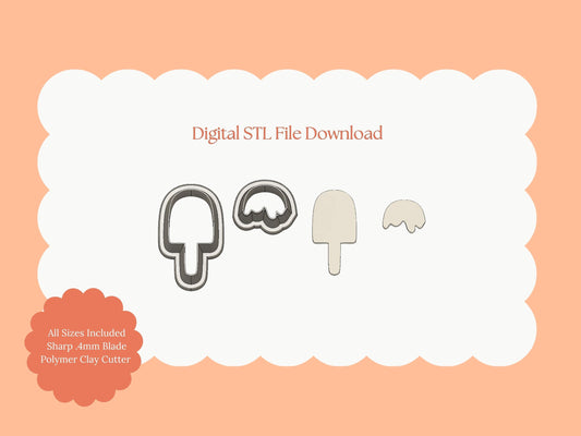 Popsicle No. 2 Clay Cutter | Frozen Treat STL File – Popsicle Digital Cutter for Summer Earrings and Beach Crafts