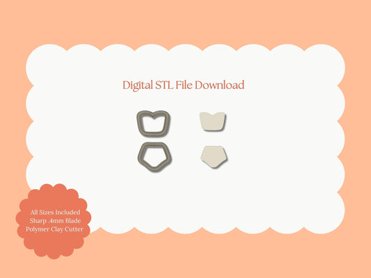 Bathing Suit Two Part Clay Cutter | Bathing Suit STL File – Digital Summer Cutter for Beach Earrings & Fun Clay Crafts