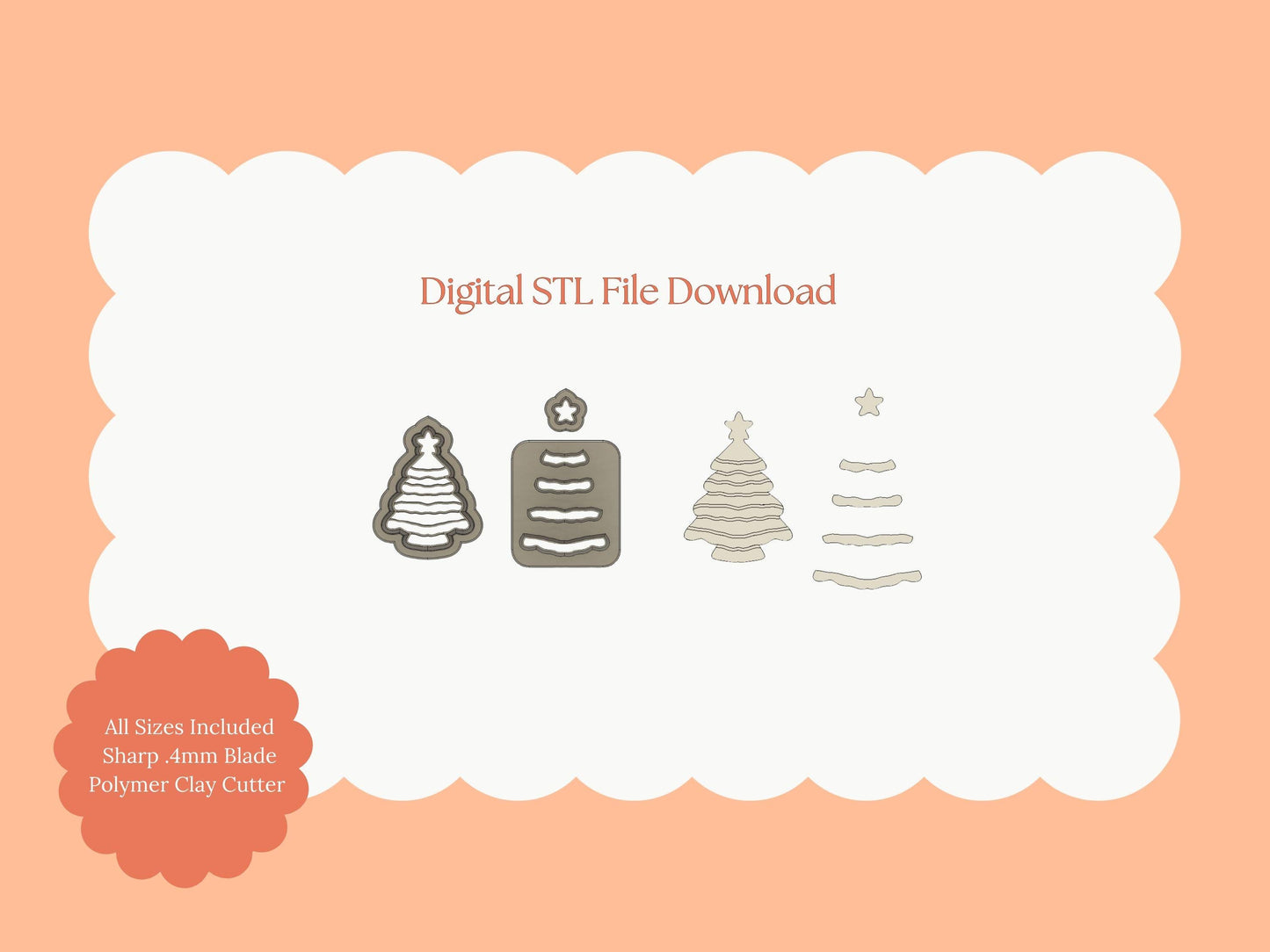 Ceramic Tree Clay Cutter | Ceramic Tree STL File – Digital Holiday Cutter for Festive Earrings & Christmas Clay Crafts