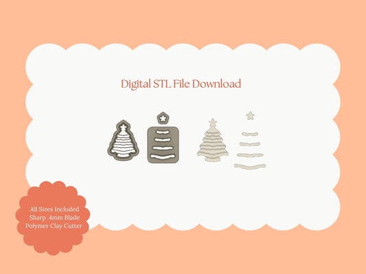 Ceramic Tree Clay Cutter | Ceramic Tree STL File – Digital Holiday Cutter for Festive Earrings & Christmas Clay Crafts
