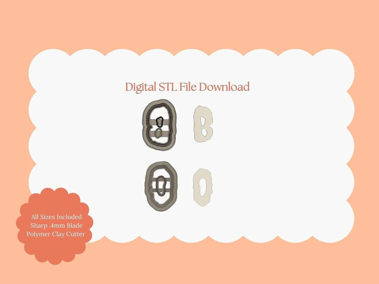BOO Spooky Clay Cutters | BOO Spooky STL File Set for Polymer Clay Earrings and Halloween Jewelry