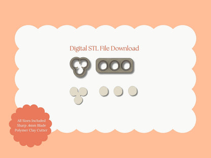 Petal Cluster Set No. 8 Clay Cutter | Petal Cluster No. 8 STL File – Digital Floral Cutter Set for Elegant Earrings & Nature Clay Crafts