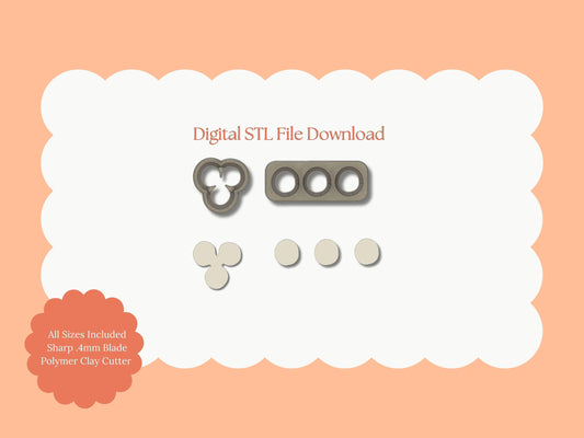 Petal Cluster Set No. 8 Clay Cutter | Petal Cluster No. 8 STL File – Digital Floral Cutter Set for Elegant Earrings & Nature Clay Crafts