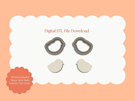 Baby Chick Outline Clay Cutter | Baby Chick Outline STL File – Digital Easter Cutter for Spring Earrings & Cute Clay Crafts