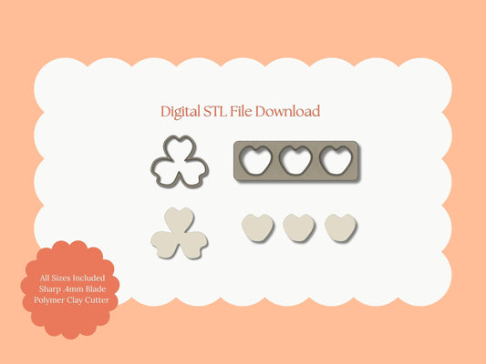 Petal Cluster Set No. 7 Clay Cutter | Petal Cluster No. 7 STL File – Digital Botanical Cutter for Cute Earrings & Garden Clay Crafts