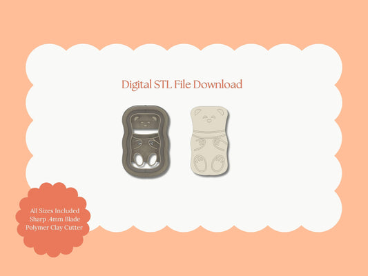 Bear Chocolate Bar | Bear Chocolate Bar STL File – Digital Food Cutter for Cute Earrings & Sweet Clay Crafts