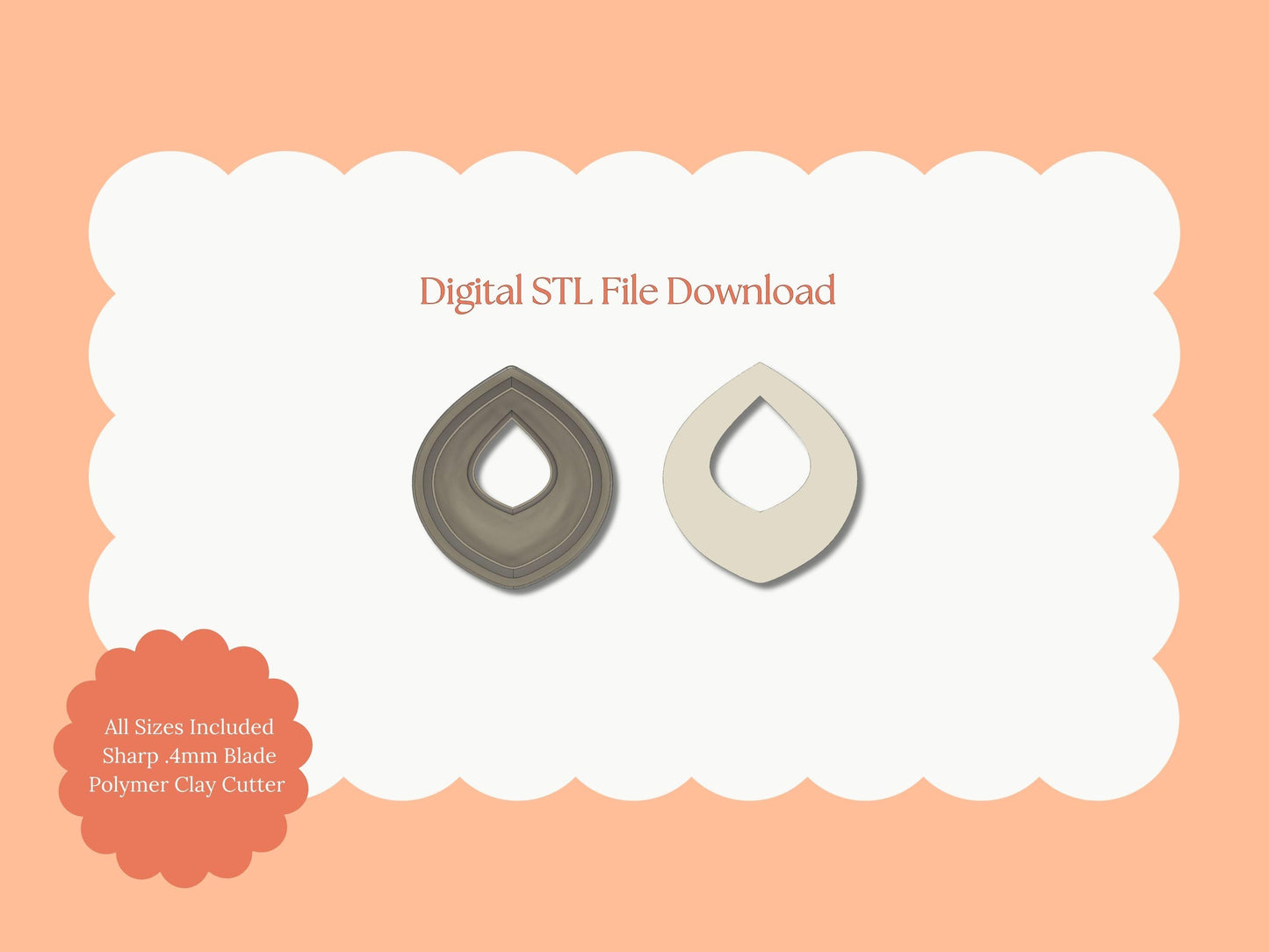 No. 2 Donut Diamond Cutout Clay Cutter | Donut Diamond Cutout STL File – Digital Geometric Cutter for Elegant Earrings & Modern Clay Crafts