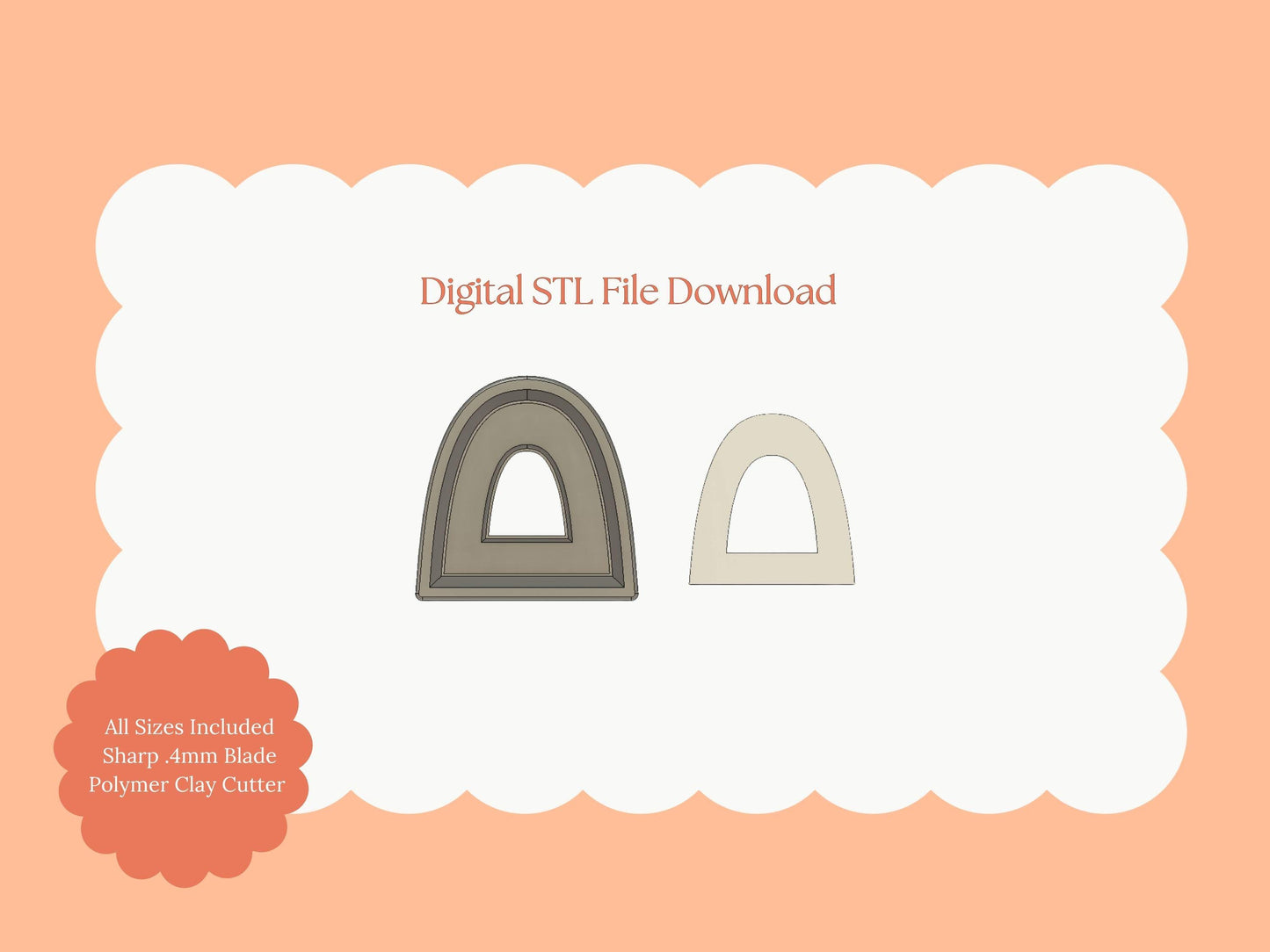 Donut Arch No. 1 | Donut Arch STL Clay Cutter | Y2K Inspired Polymer Clay Jewelry Mold