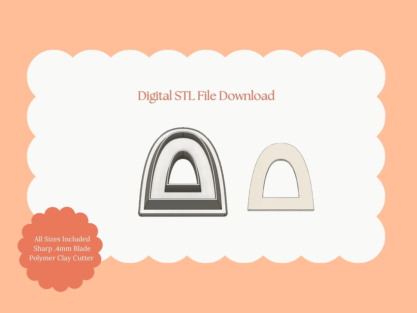 Donut Arch No. 1 | Donut Arch STL Clay Cutter | Y2K Inspired Polymer Clay Jewelry Mold