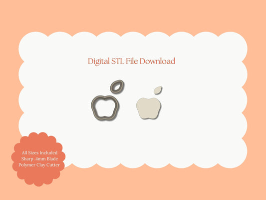 Apple No. 1 Clay Cutter | Apple No. 1 STL File – Digital Fruit Cutter for Cute Earrings & Food Clay Crafts