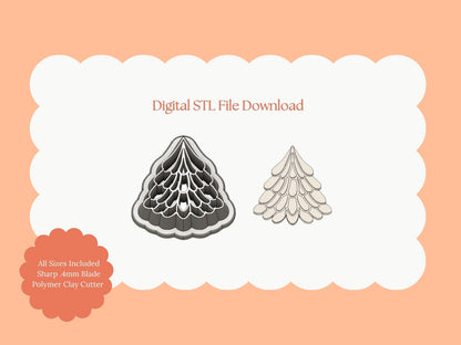 Intricate Tree No. 2 Clay Cutter | Intricate Tree STL File – Christmas Digital Clay Cutter for Detailed Winter Earrings