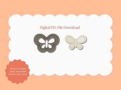 Butterfly No. 9 Clay Cutter | Butterfly No. 9 STL File – Digital Garden Cutter for Cute Earrings & Nature Clay Crafts