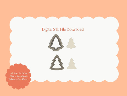 Sugar Cookie Tree Clay Cutter | STL File Download Christmas Tree Cookie Polymer Clay Cutter for DIY Festive Earrings and Baking Crafts