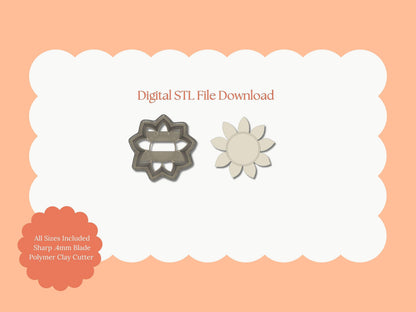 Floral Shape No. 2 Clay Cutter | Floral Shape No. 2 STL File – Digital Botanical Cutter for Chic Clay Earrings & Nature Crafts