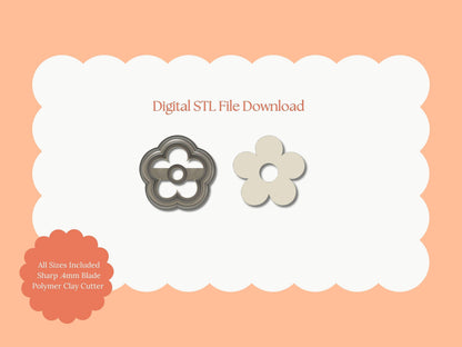 Floral Shape No. 1 | Flower STL File for Clay Earrings | Spring Garden Jewelry Mold