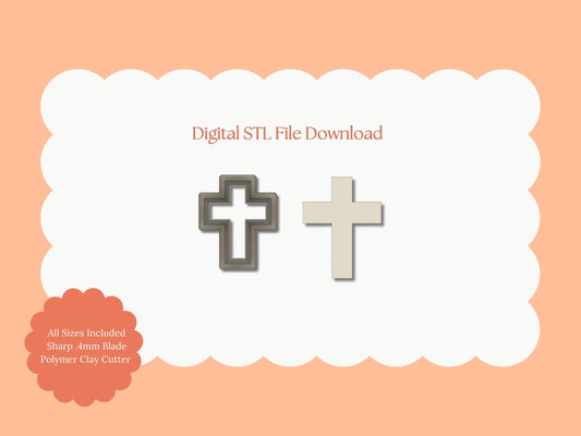 Cross Clay Cutter | Cross STL File – Digital Spiritual Cutter for Faith Earrings & Religious Clay Crafts