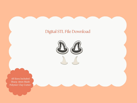 Witch Hat No. 1 Clay Cutter | Halloween Witch Hat Digital STL File for Earrings, Jewelry and Themed Baking Projects