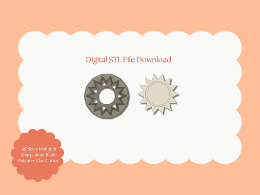 Sun Shape No. 1 Clay Cutter | Sun Shape No. 1 STL File – Digital Summer Cutter for Fun Earrings & Sunny Clay Crafts