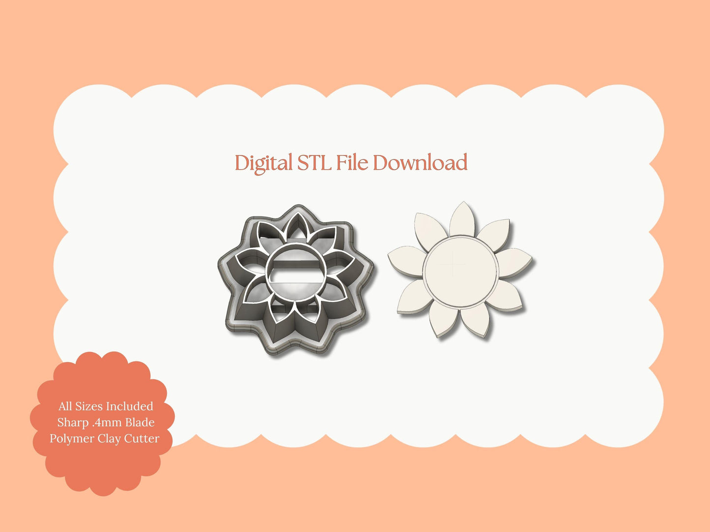 Floral Shape No. 2 | Spring Floral STL Clay Cutter | Coquette Style Earrings DIY File
