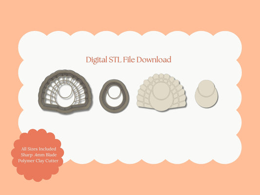 Turkey Two Part Clay Cutter | Turkey STL File – Digital 2-Part Thanksgiving Cutter for Autumn Earrings & Festive Clay Crafts