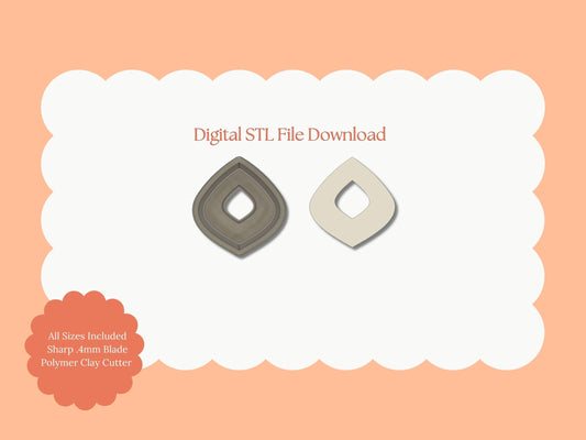 Donut Diamond Cutout Clay Cutter | Donut Diamond STL File – Digital Geometric Cutter for Unique Earrings & Modern Clay Crafts
