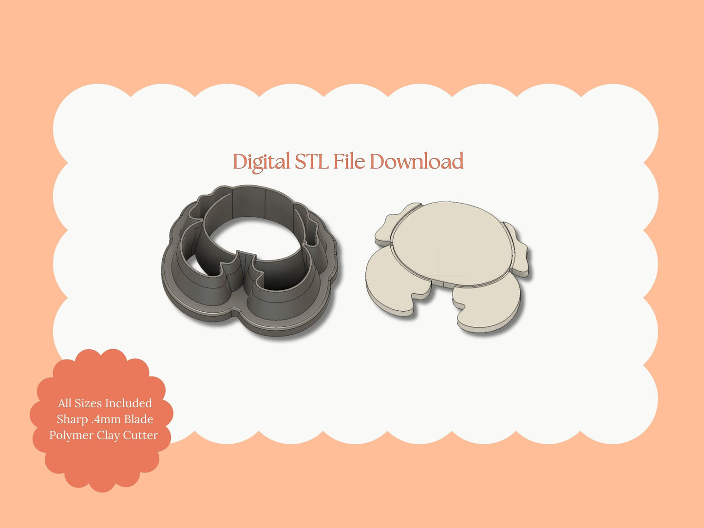 Crab No. 3 Clay Cutter | Crab No. 3 STL File – Digital Ocean Cutter for Beach Earrings & Summer Clay Crafts