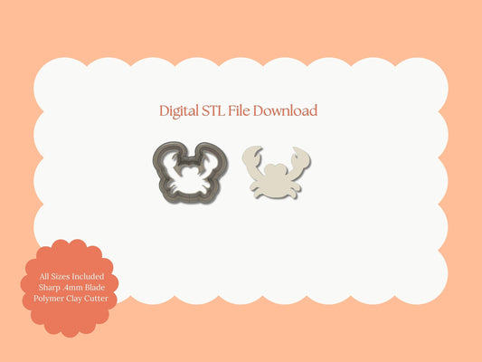 Crab No. 1 Clay Cutter | Crab No. 1 STL File – Digital Nautical Cutter for Ocean Earrings & Beach Clay Crafts