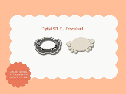 Crab No. 2 Clay Cutter | Crab No. 2 STL File – Digital Sea Cutter for Coastal Earrings & Summer Clay Crafts
