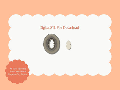 Micro Oak Leaf Clay Cutter | Micro Oak Leaf STL File – Digital Fall Cutter for Nature Earrings & Botanical Clay Crafts