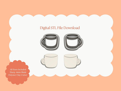 Cocoa Mug No. 2 Clay Cutter | Cocoa Mug No. 2 STL File – Digital Hot Cocoa Cutter for Winter Earrings & Festive Clay Crafts