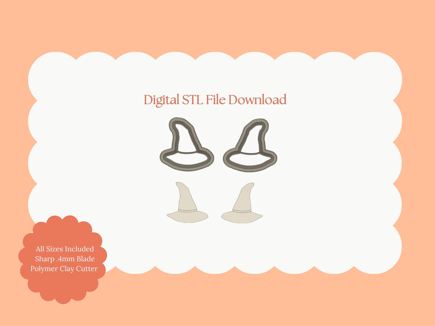 Wizard Hat Stud Cutter | Wizard Hat Stud STL File – Digital Magic Cutter for Fantasy Earrings and Cute DIY Crafts