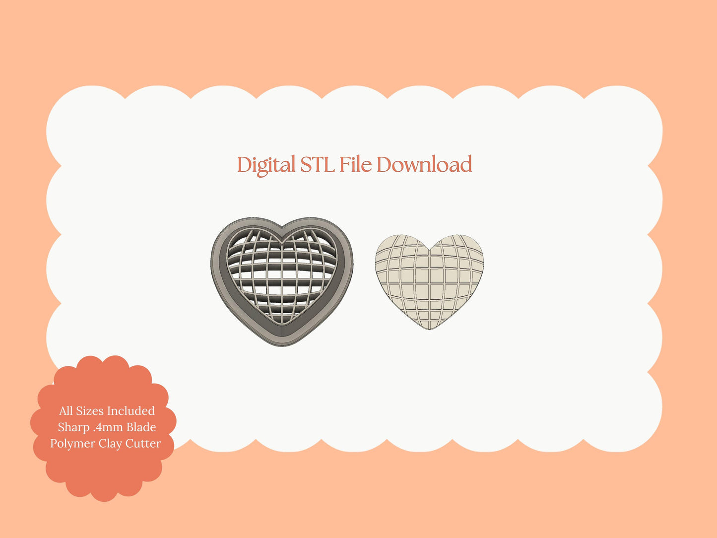 Valentine Heart Disco Ball Clay Cutter | Valentine Disco Ball Digital STL File for Retro Earrings and Party Jewelry