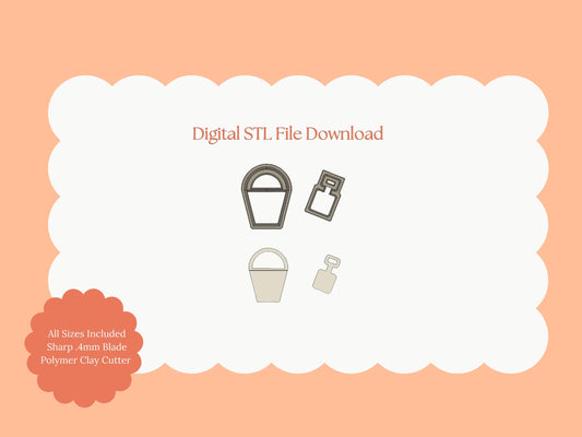 Sand Bucket Clay Cutter | Sand Bucket STL File – Digital Beach Clay Cutter for Summer Earrings and Coastal Accessories