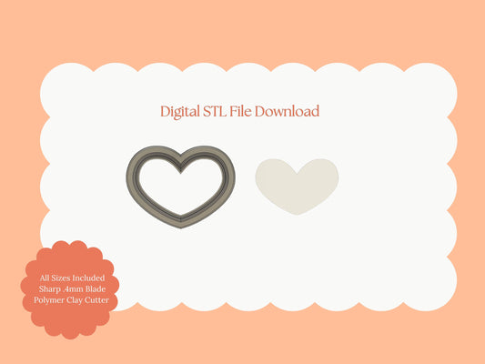 Valentine Heart No. 5 Clay Cutter | Valentine Heart No. 5 Digital STL File for DIY Earrings and Handmade Valentine's Jewelry