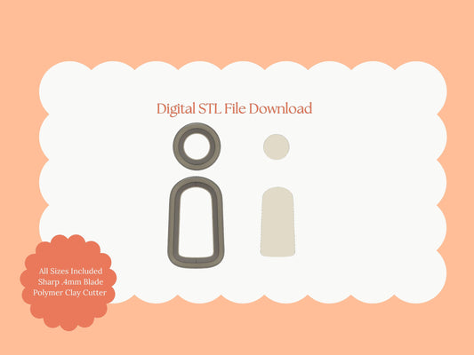 Rounded Arch Dangle No. 2 Clay Cutters | Rounded Arch Dangle STL File – Digital Minimalist Cutter Set for Chic Earrings & Modern Clay Crafts