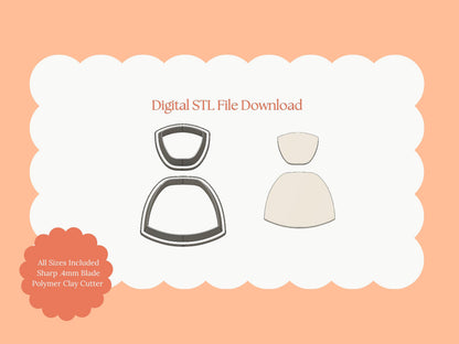 Elegant Rounded Rectangle Dangle Clay Cutter | STL File – Digital Minimalist Cutter for Fashion Earrings & Chic Clay Crafts