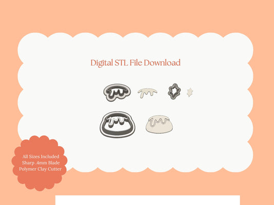 Christmas Pudding Builder Clay Cutter | Christmas Pudding STL File for Polymer Clay Earrings and Festive Jewelry