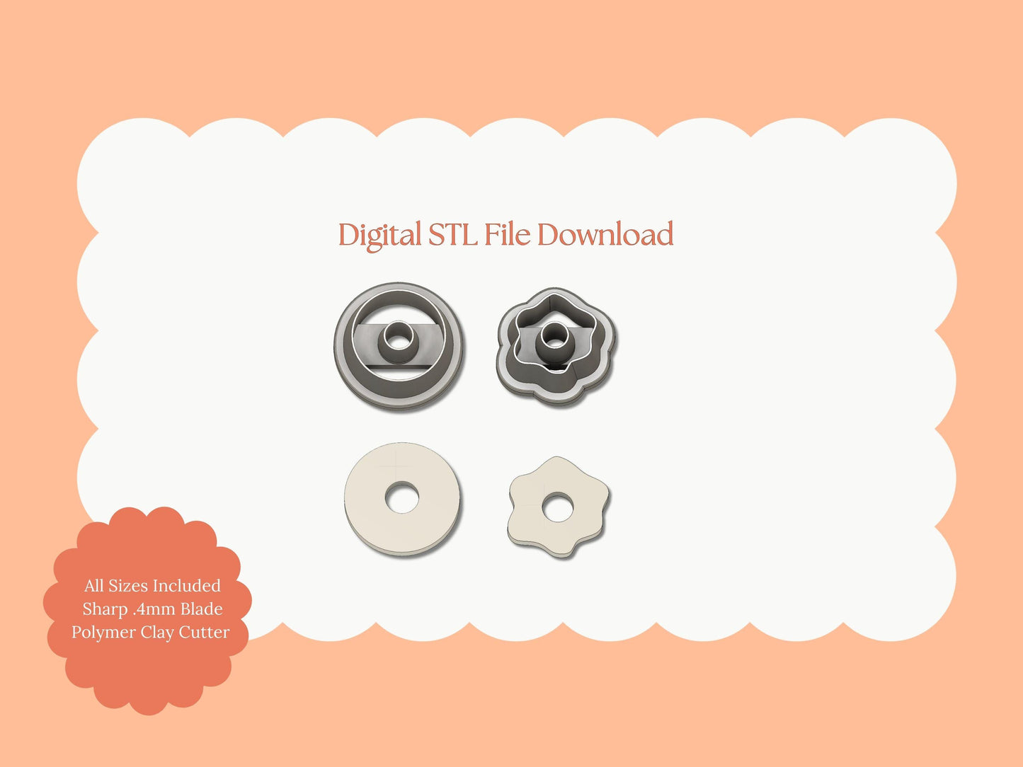 Donut Shape Clay Cutter | Donut Shape STL File – Digital Food Cutter for Cute Earrings & Sweet Clay Crafts