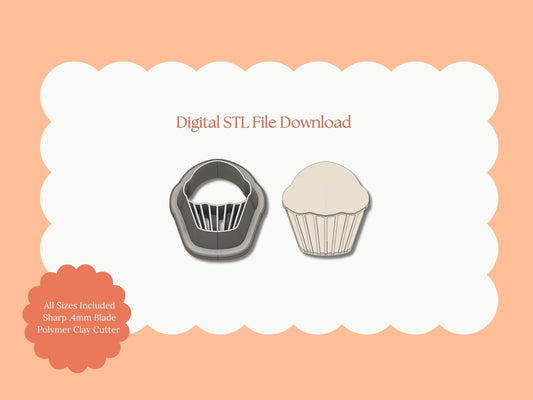 Cupcake No. 5 Clay Cutter | Cupcake No. 5 STL File – Digital Bakery Cutter for Sweet Earrings & Dessert Clay Crafts