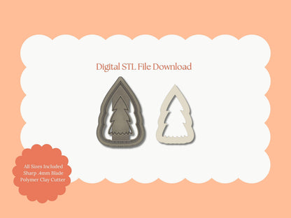 Cutout Tree No. 2 Clay Cutter | Cutout Tree No. 2 STL File – Digital Forest Cutter for Nature Earrings & Botanical Clay Crafts
