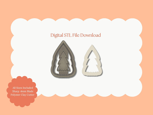 Cutout Tree No. 2 Clay Cutter | Cutout Tree No. 2 STL File – Digital Forest Cutter for Nature Earrings & Botanical Clay Crafts