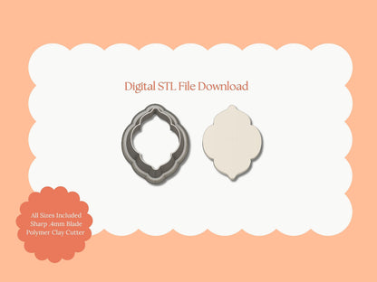 Elegant Shape No. 9 Clay Cutter | Elegant Shape STL File – Digital Modern Cutter for Chic Earrings & Stylish Clay Crafts