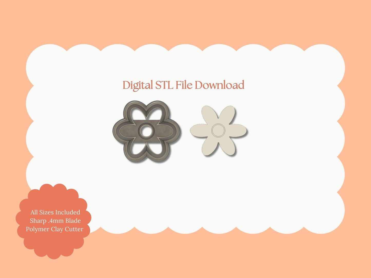 Floral Shape No. 6 Clay Cutter | Floral Shape No. 6 STL File – Digital Botanical Cutter for Chic Earrings & Spring Clay Crafts