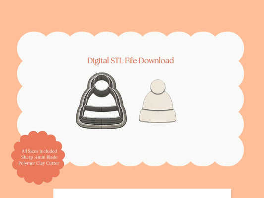 Beanie Clay Cutter | Beanie STL File for Polymer Clay Earrings and Cozy Winter Jewelry
